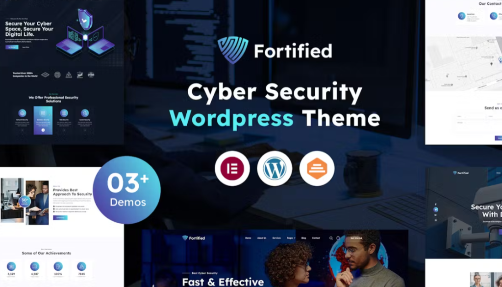 Fortified | IT  Cyber Security WordPress Theme 1.0 offers a sleek design