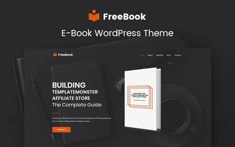 FreeBook theme is a perfect solution for creating a website presenting ebooks. You will be able to provide the full information about the ebook and its features. There are pre-designed pages