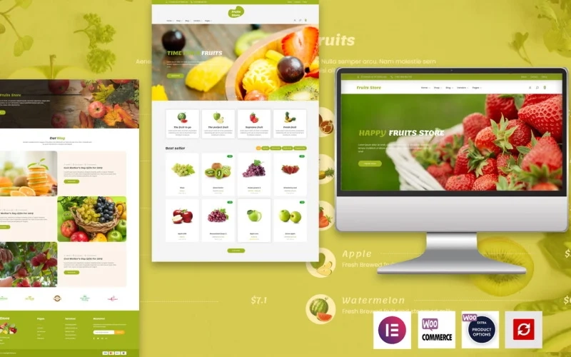 Fruits Store is Elementor WordPress theme product from ThTheme about fruits