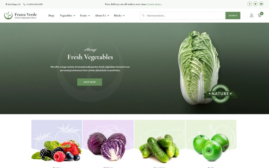 Frutta Verde is a premium WooCommerce shop theme perfect for food stores