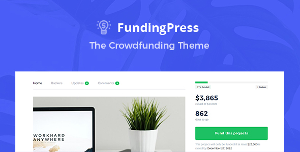 Launch your dream project effortlessly with FundingPress - The Crowdfunding WordPress Theme. Available on Bevaultx with free WordPress downloads.