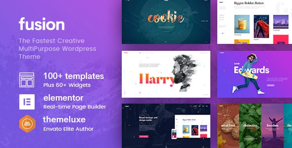 Fusion - Creative Multi-Purpose WordPress Theme  Fusion is a multi-purpose WordPress theme for creatives. Built for speed and SEO-ready