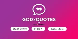 This is a Must Have Plugin for Sites Lik: Quotes Website Wishing Website Instagram Caption/Bio Website Status Website Message Website GODxQUOTES Plugin converts All of your existing Blockquotes into Stylish Box. Also