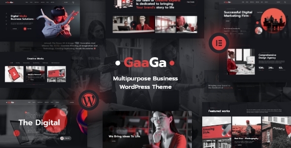 GAAGA – Creative Business Consultant  Digital Agency WordPress theme is a perfect way to showcase the possibilities of your software visually on your web platform. This design is an excellent solution for startups