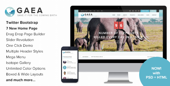 Discover Gaea Environmental WordPress Theme for eco-friendly projects on Bevaultx. Responsive design