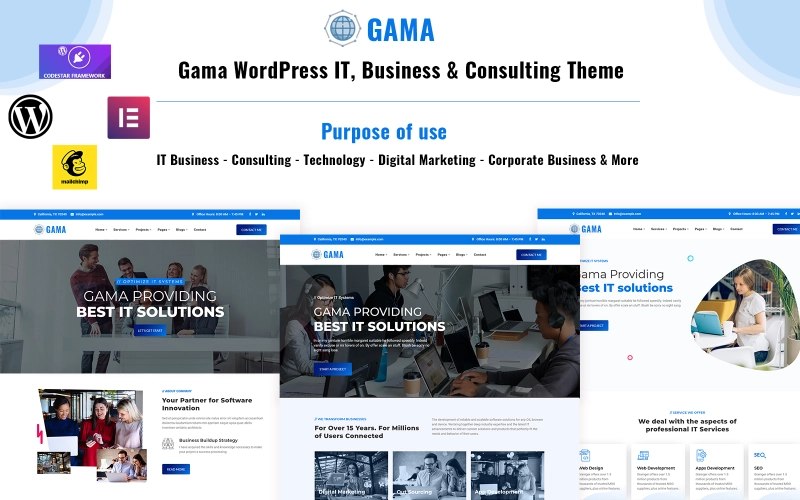 Gama is the perfect WordPress theme for your IT Solutions