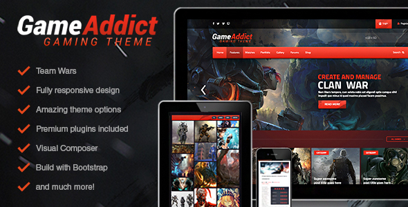 Game Addict - Clan War Gaming Theme When it comes to creating an immersive and engaging gaming community website