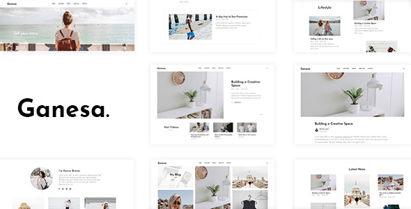 Ganesa is a Minimal WordPress Personal Blog Theme with modern design patterns