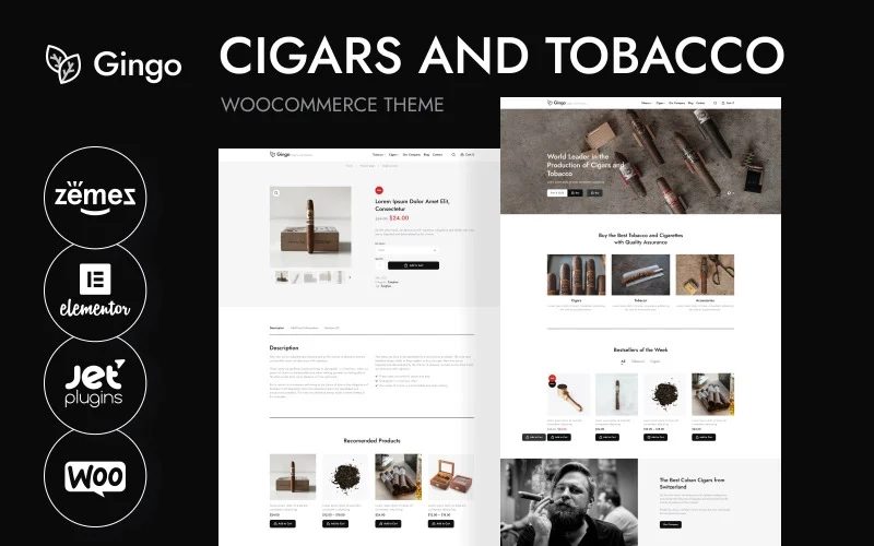 The tobacco WordPress theme is the best solution for creating a modern convenient site for the sale of tobacco