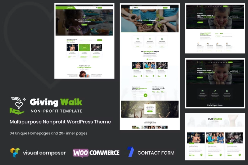 GivingWalk is the best Multipurpose Nonprofit WordPress Theme. It is clean