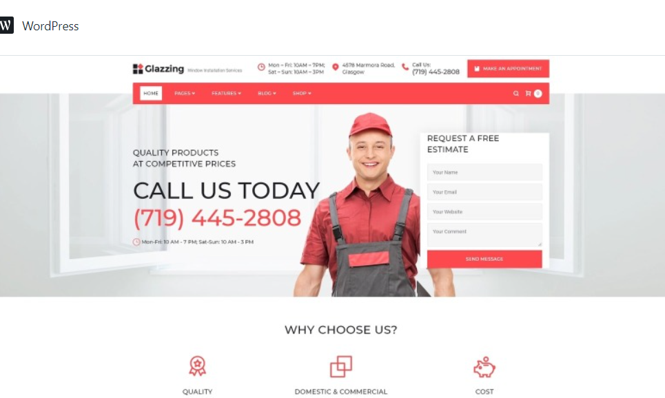 Transform your window installation business with Glazzing - a premium WordPress theme designed for seamless service showcasing. Enjoy responsive design