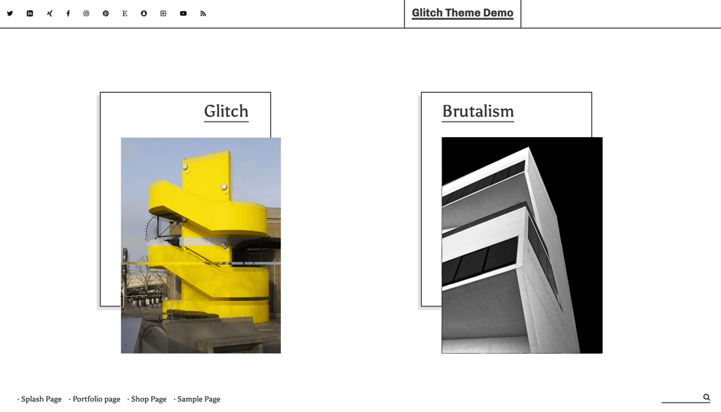 Discover Glitch - Brutalist Themes for WordPress