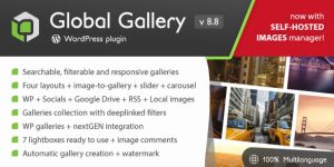 Elevate your WordPress site with Global Gallery's responsive design. Access through Bevaultx for premium plugins and free WordPress downloads.