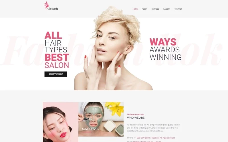 Glosstyle is a gorgeous Beauty Salon WordPress theme