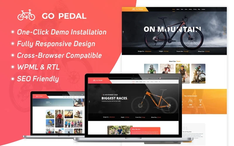 The Go Pedal is a Multi-purpose Woo-Commerce WordPress Theme that is specially designed for showcasing special events. GoPedal WordPress Theme can be used in cyclocross