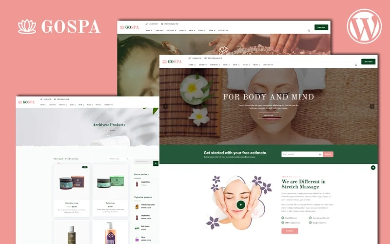 Go Spa Beauty Salon and Spa Services WordPress Theme is a responsive