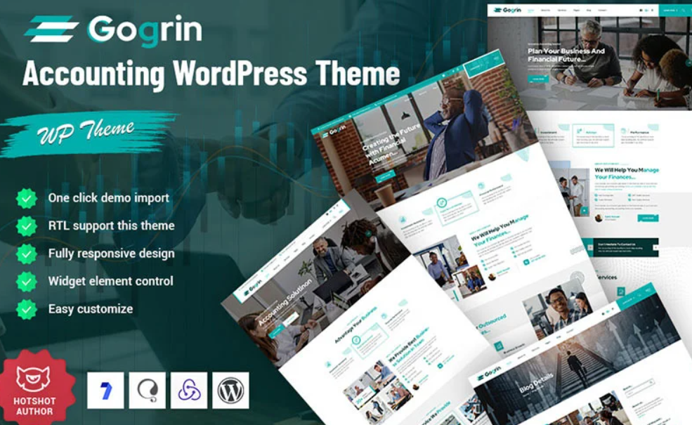 Discover Gogrin - the ultimate Accounting Responsive WordPress Theme! With its sleek design