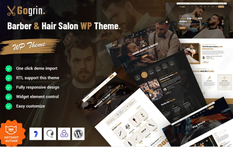 Discover Gogrin - Barber  Hair Salon WordPress Theme