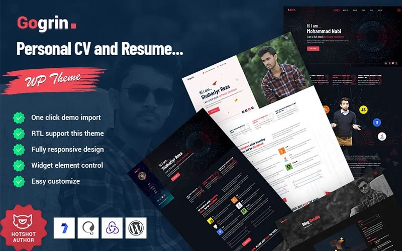 Gogrin is a personal and CV WordPress theme. It has been created to present your resume or personal information in a professional way. This theme is perfect for companies