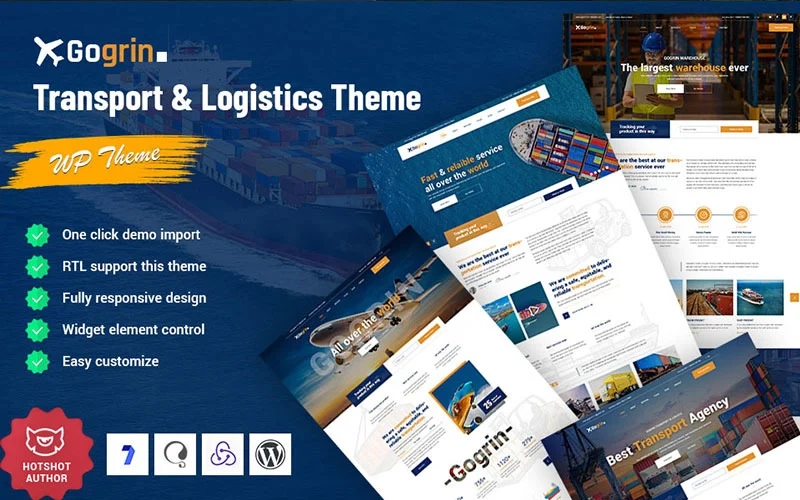 Gogrin is a transport  logistics WordPress theme. Gogrin has a clean