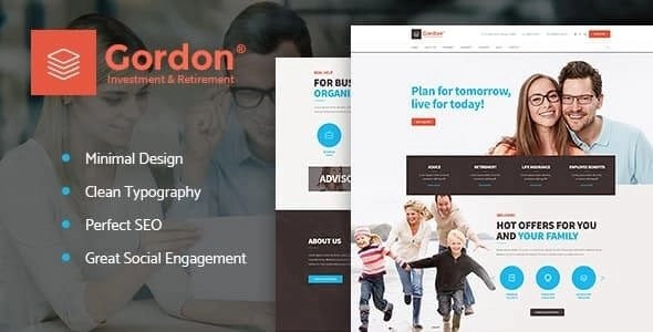 Elevate your business with Gordon's fresh  clean design. Ideal for insurance