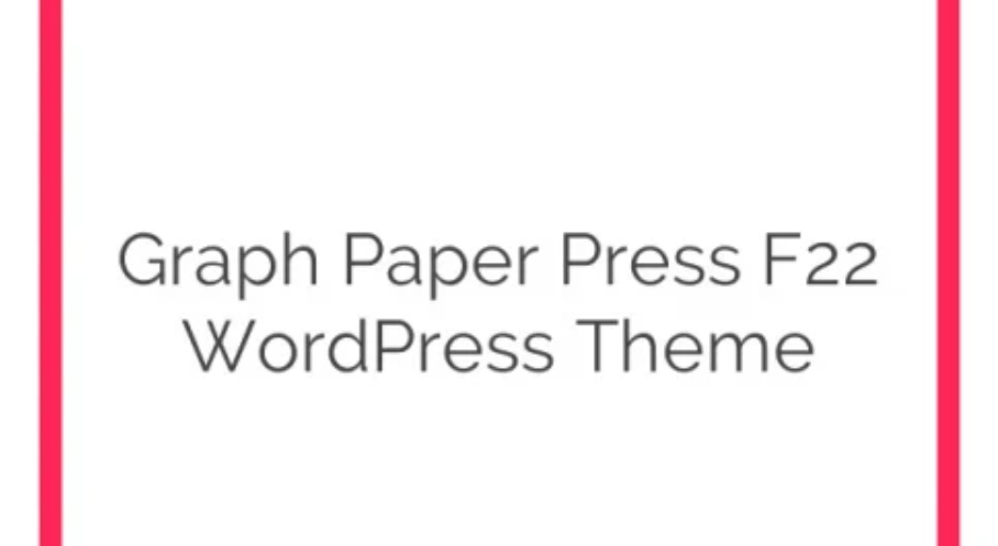 Discover the Graph Paper Press F22 WordPress Theme