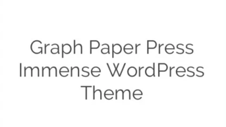 Discover the Graph Paper Press Immense WordPress Theme