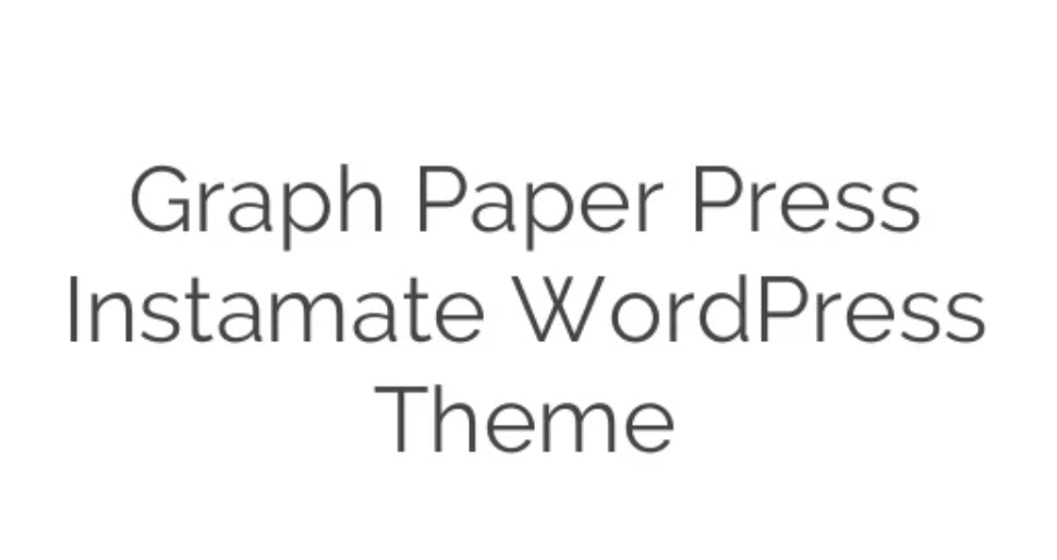 Discover the Graph Paper Press Instamate WordPress Theme