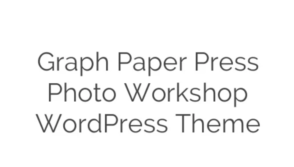 Elevate your photography business with the Graph Paper Press Photo Workshop WordPress Theme! This mobile-friendly theme offers stunning portfolio layouts