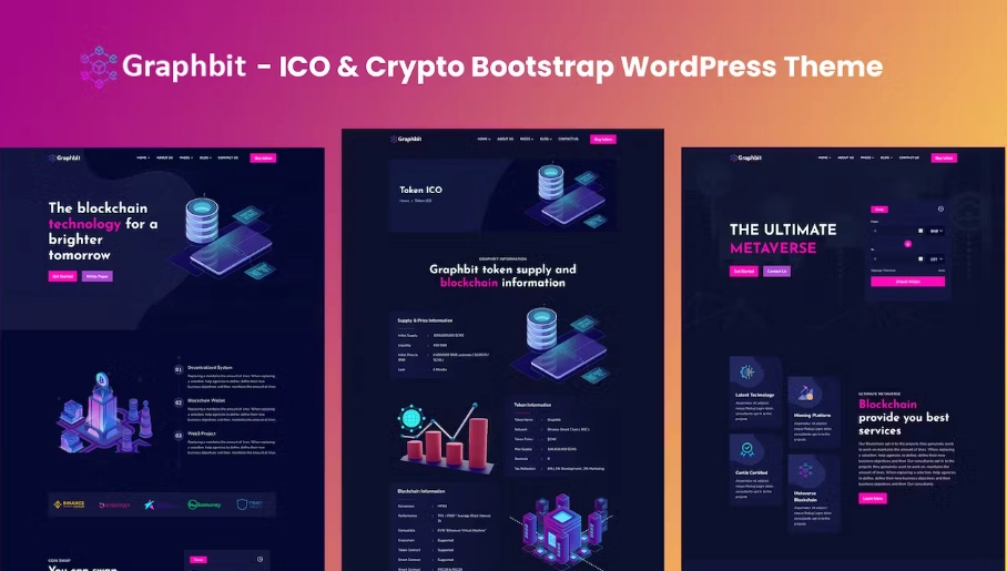 Unlock the potential of your crypto project with Graphbit – the ultimate ICO  Crypto Bootstrap WordPress theme! Create stunning websites for Bitcoin trading