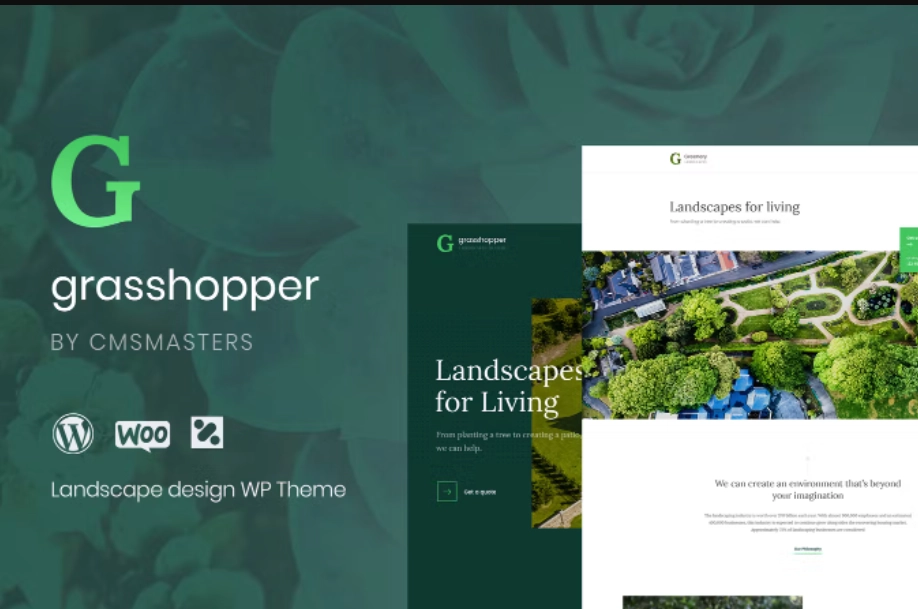 Grasshopper is a premium modern WordPress theme built for landscaping companies