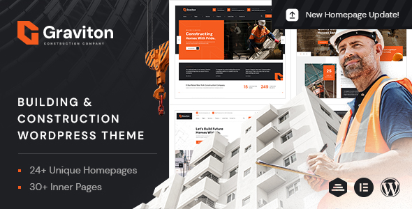 Elevate your construction business website with the feature-packed Graviton Construction WordPress Theme. Access premium WordPress themes at Bevaultx.