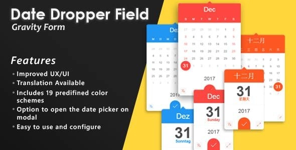 Enhance your Gravity Forms with the Date Dropper Field! Enjoy a sleek date picker