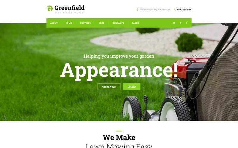 GreenField is a fully responsive and fully editable Lawn Maintenance WordPress Theme