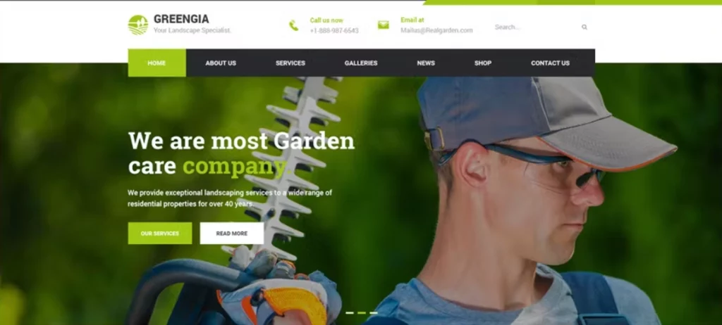 The The Greengia is a WordPress theme build for Lawn Services Business