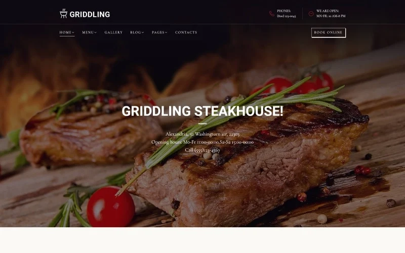 Griddling is an extraordinary restaurant WordPress theme for barbecue