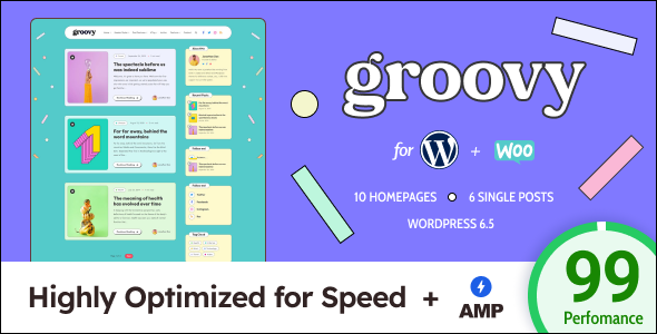 Groovy is an unique  super modern Blog created by EstudioPatagon following all the latest trends. Highly focused in Speed and Vivid Colors