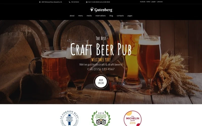 GutenBerg is a fully editable responsive WordPress theme intended for bringing beer restaurants and taverns on the web. The layout is spacious and easy-to-scan. The front page is focused on a remarkable presentation of pub snacks and beer menu. Online table reservation form is another great feature that brewery websites…