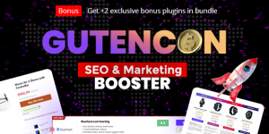 Supercharge your WordPress site’s SEO and marketing with Gutencon. Access it on Bevaultx along with thousands of premium plugins and themes!