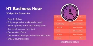 Elevate your website with the HT Business Hour Widget for Elementor! This top-notch WordPress plugin showcases business hours in 5+ customizable styles. Enjoy easy drag-and-drop settings and responsive layouts. Download it from the Bevaultx at a fraction of the cost!