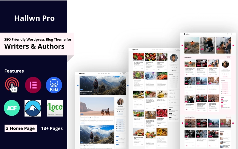 Hallwn Pro is a modern WordPress premium blog theme that's great for sharing personal experiences