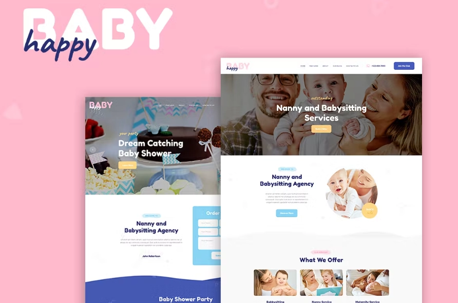 Happy Baby child care oriented beautiful  alluring WordPress Theme. It is ideal for professional nurses company