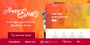 Happy Events is a fascinating events wordpress theme for events agency