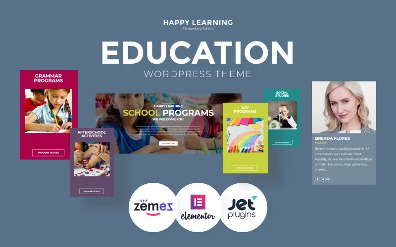 Happy Learning is a responsive Primary School WordPress Theme created using Power page builder - a robust drag-and-drop tool used for constructing pages and posts in an intuitive way. Due to the bright design