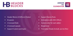 Looking to elevate your website’s header game? Then you’ve got to check out the Header Blocks for Elementor - WordPress Plugin. This nifty tool