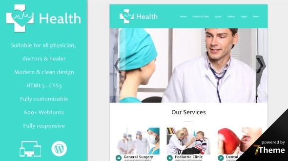 Health is a modern professional responsive and flexible WordPress theme