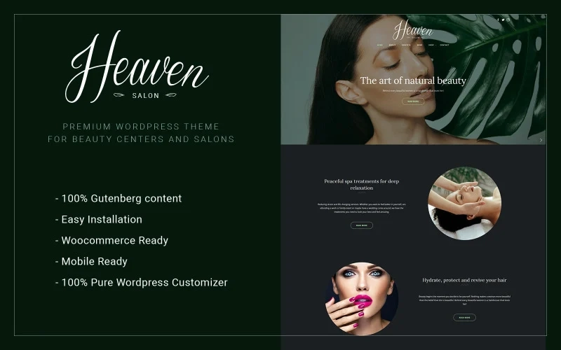 Heaven Salon is a Premium Wordpress Theme created for beauty salons