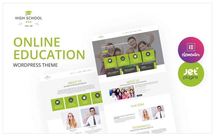 Elevate your online education platform with the High School Elementor WordPress Theme! Enjoy a sleek design