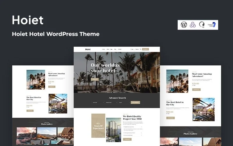 Hoiet is a hotel WordPress theme and is fully responsive andcreated by Website Layout. You can create anything using the website