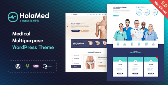 HolaMed – Medical Diagnostic Clinic Multipurpose WordPress Theme created especially for medical clinic